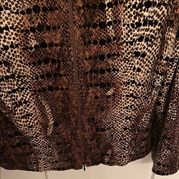 Joseph Ribkoff Brown Snakeskin Sparkly Blazer, Made in Canada, size 10 - Picture 5 of 7